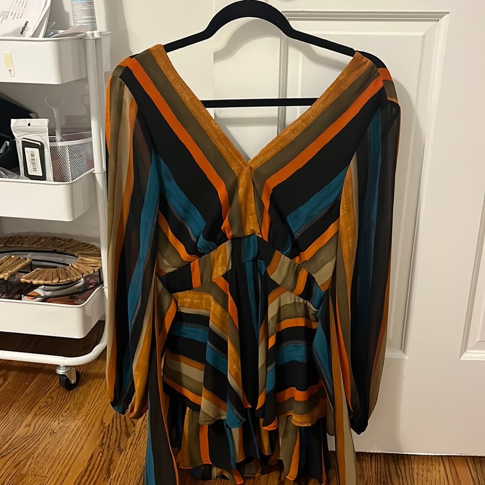 Luxxel striped long sleeve romper